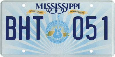 MS license plate BHT051