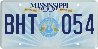 MS license plate BHT054