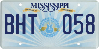 MS license plate BHT058