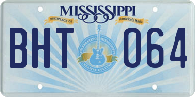 MS license plate BHT064
