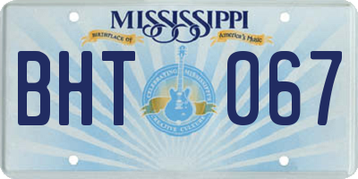MS license plate BHT067