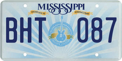 MS license plate BHT087