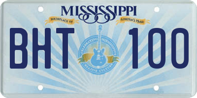 MS license plate BHT100