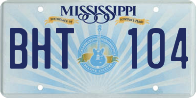 MS license plate BHT104
