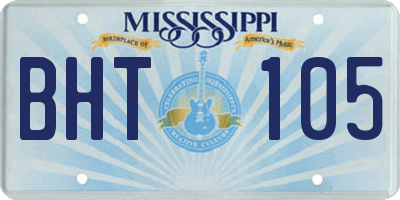 MS license plate BHT105