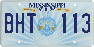 MS license plate BHT113