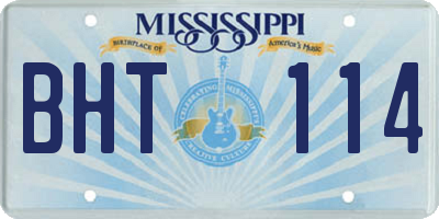 MS license plate BHT114