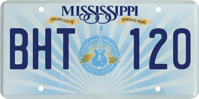 MS license plate BHT120