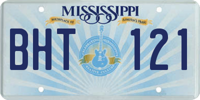 MS license plate BHT121