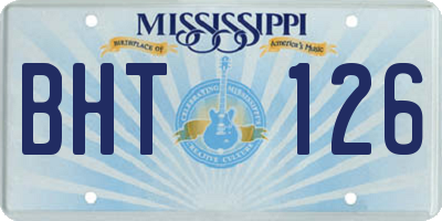 MS license plate BHT126