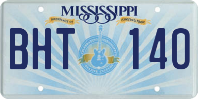 MS license plate BHT140