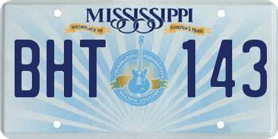 MS license plate BHT143
