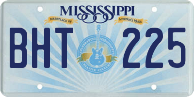 MS license plate BHT225