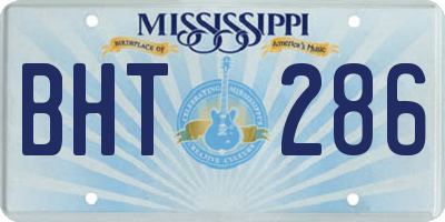 MS license plate BHT286