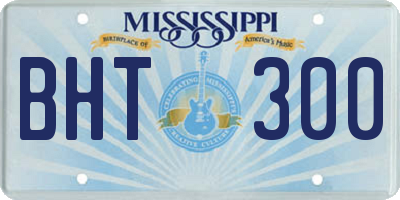 MS license plate BHT300