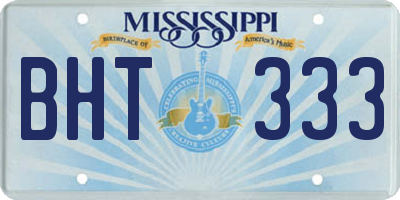 MS license plate BHT333