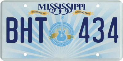 MS license plate BHT434
