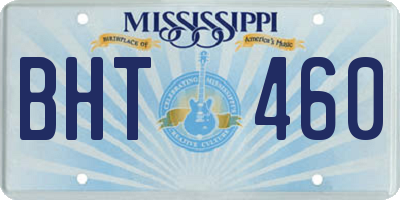 MS license plate BHT460
