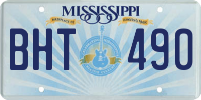 MS license plate BHT490