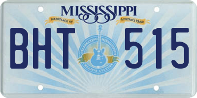 MS license plate BHT515