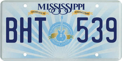 MS license plate BHT539