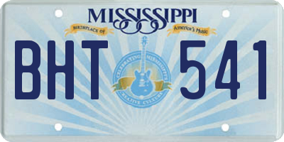 MS license plate BHT541