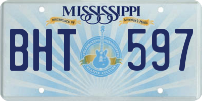 MS license plate BHT597