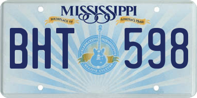 MS license plate BHT598