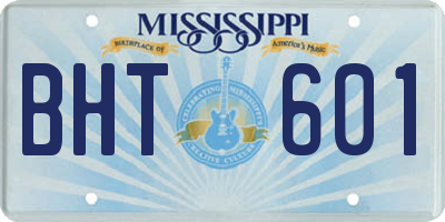 MS license plate BHT601