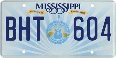 MS license plate BHT604