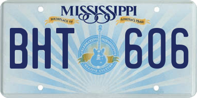 MS license plate BHT606