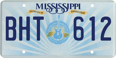 MS license plate BHT612