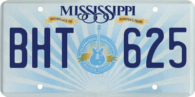 MS license plate BHT625