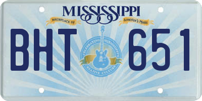 MS license plate BHT651