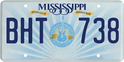 MS license plate BHT738