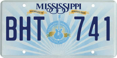 MS license plate BHT741