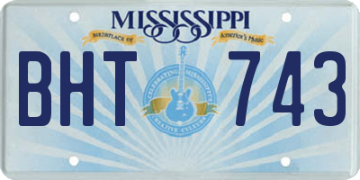 MS license plate BHT743