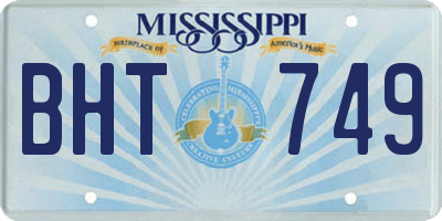MS license plate BHT749