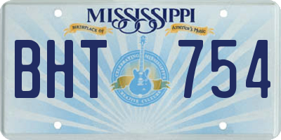 MS license plate BHT754