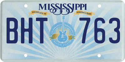 MS license plate BHT763