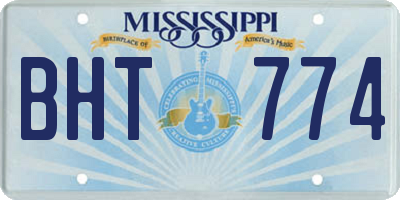 MS license plate BHT774