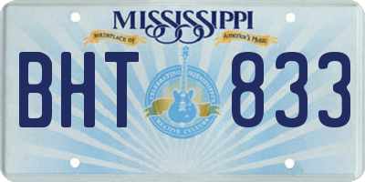 MS license plate BHT833