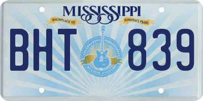 MS license plate BHT839