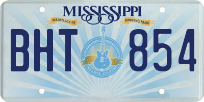 MS license plate BHT854