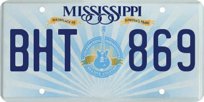 MS license plate BHT869
