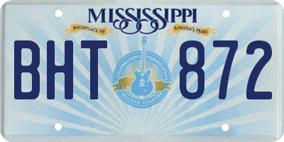 MS license plate BHT872