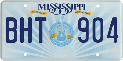MS license plate BHT904