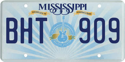 MS license plate BHT909