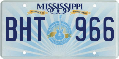 MS license plate BHT966