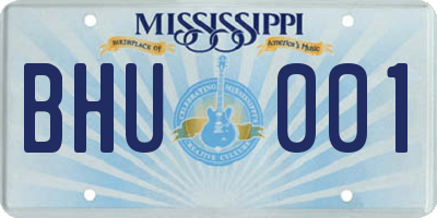 MS license plate BHU001